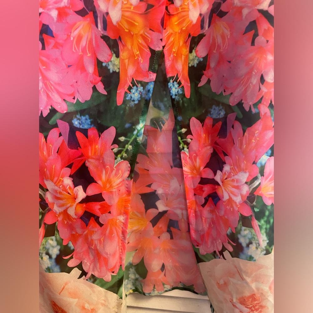 Bright & Vibrant Sheer,Unlined Floral Maxi Tank Dress, Side Zip. Stunning! - Picture 6 of 13